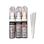 Kit de restauração: tinta, verniz e primário em canetas universais de retoque com pincel (20 ml cada) + 3 micro-pincéis, ideal para reparar danos muito pequenos. O primário deve ser aplicado quando o dano atinge o metal.   21,00€ 